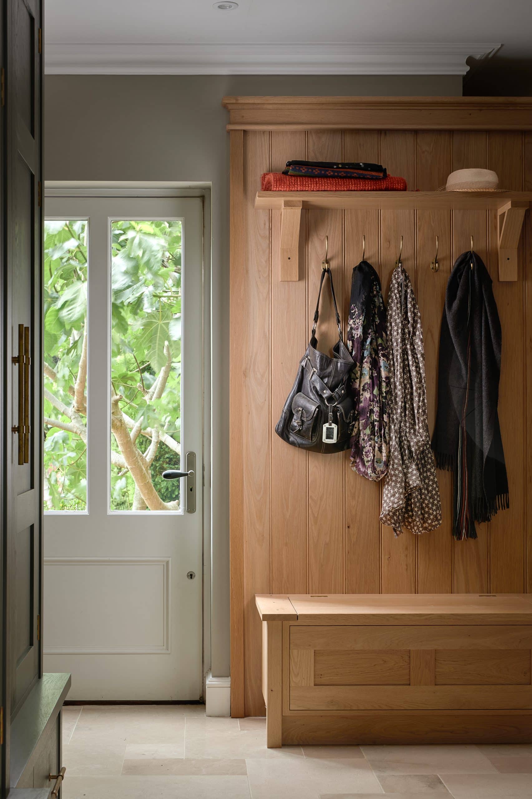 Luxury boot room with bespoke joinery in Sevenoaks